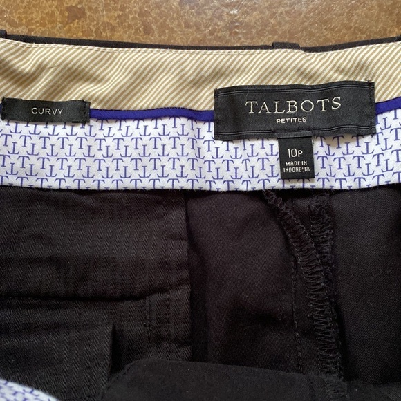 TALBOTS black cotton chino CROP PANTS - CURVY FIT - Picture 2 of 6